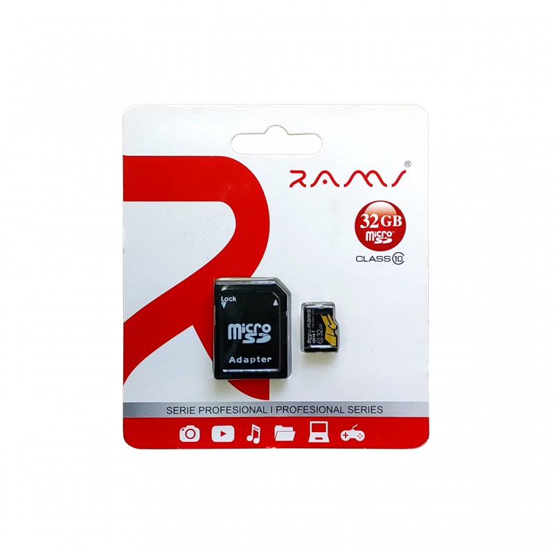 Tarjeta Micro SD de 32GB con Adaptador de clase 10 de Rams