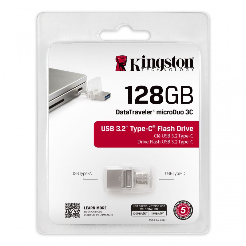 Kingston Unidad Flash USB 128GB DataTraveler MicroDuo 3C Main